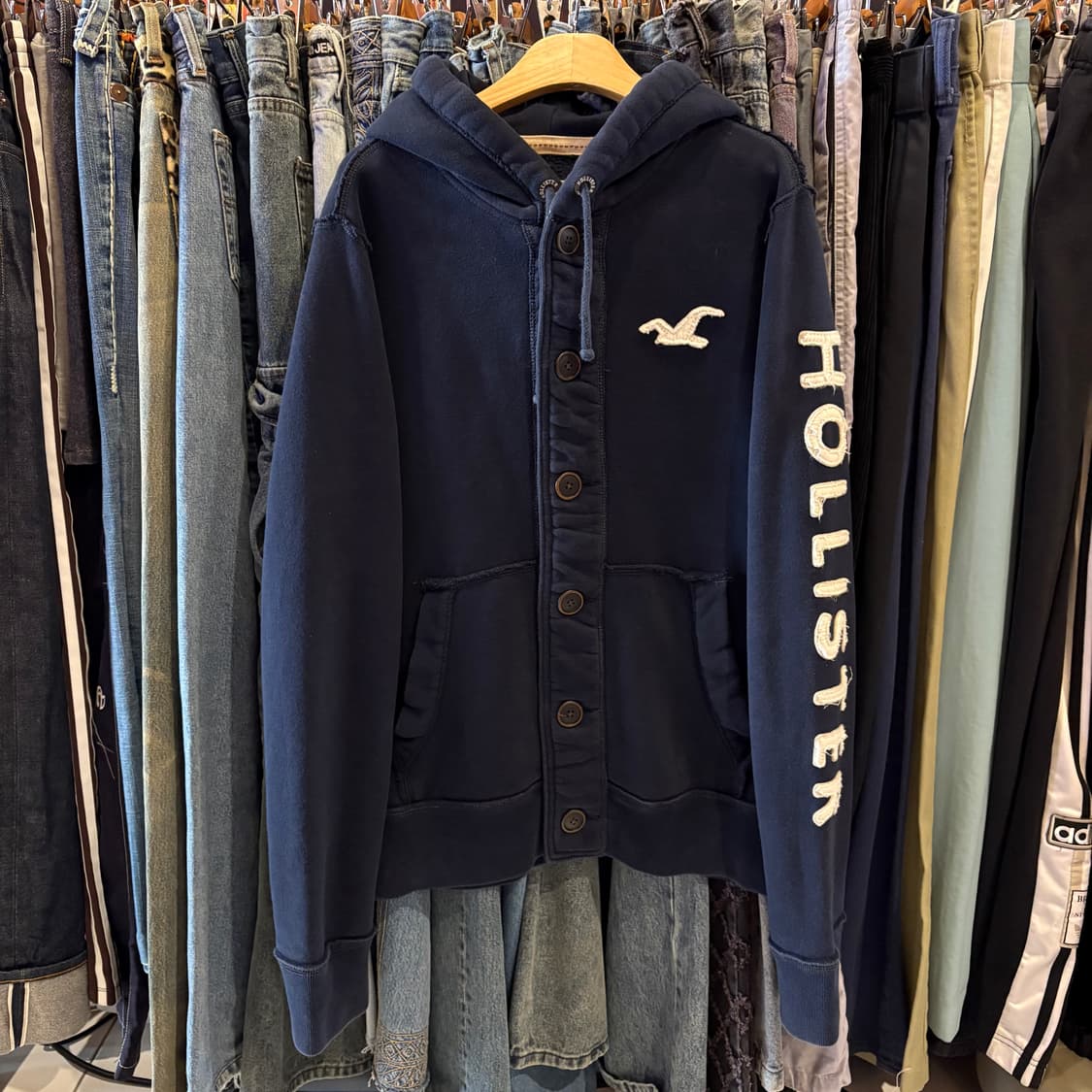 홀리스터 네이비 후드 집업 상품이미지3