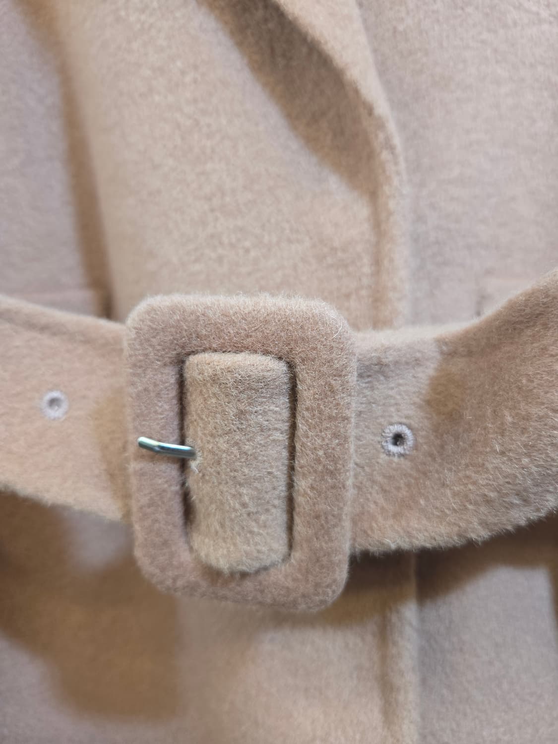 로엠 핸드메이드 울100%피치색상 벨트 울 코트 상품이미지5