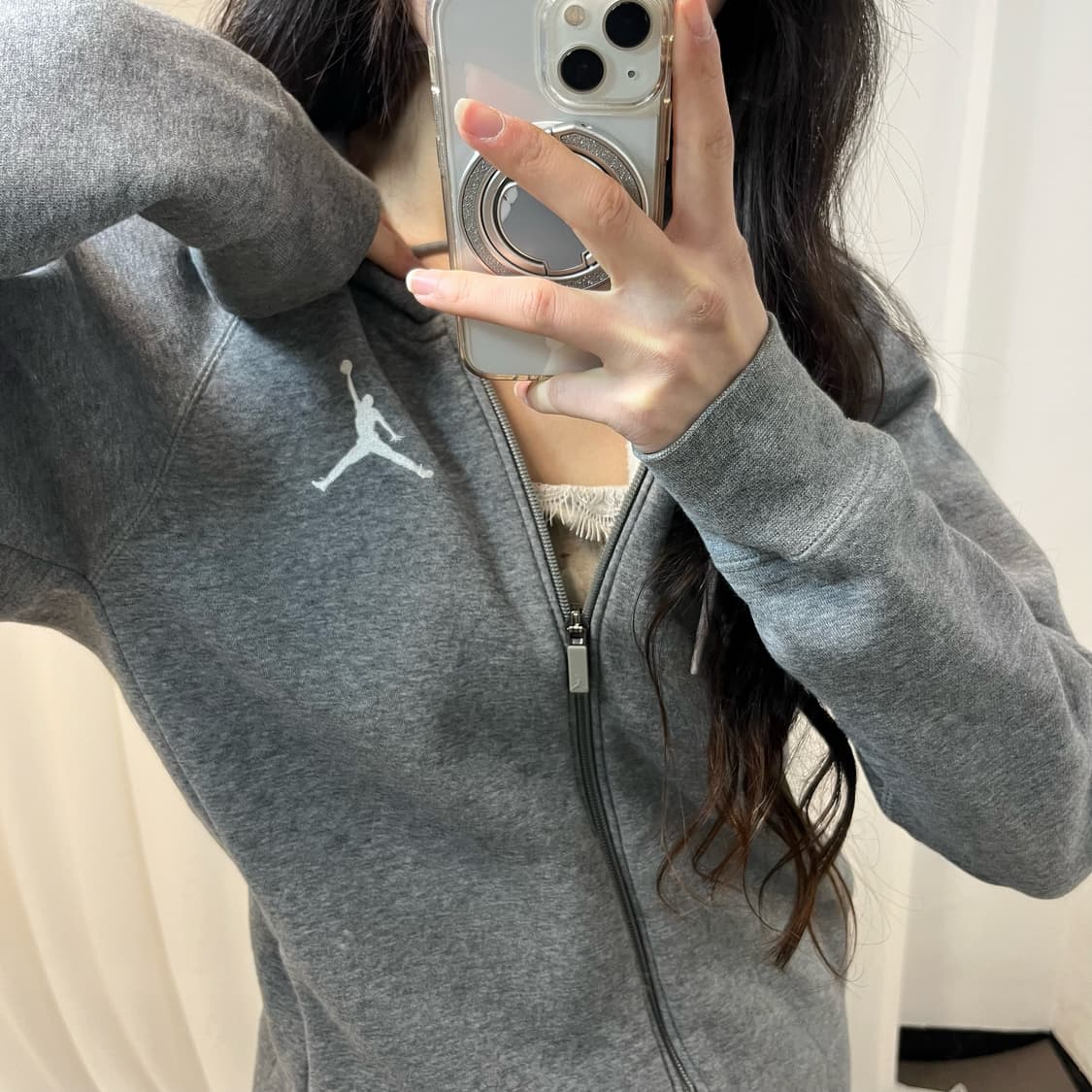 Jordan Grey Zip Hoodie 상품이미지3