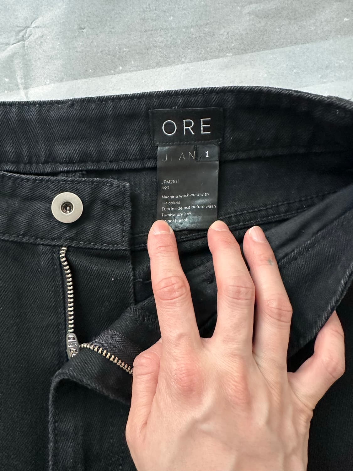 ORE 오어 블랙 데님 팬츠 1사이즈 상품이미지3
