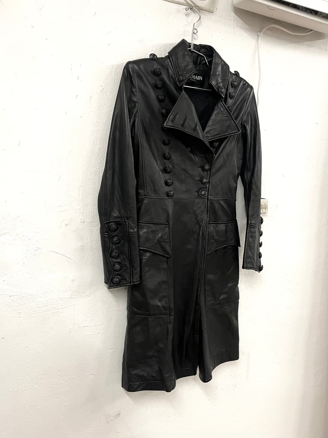 발망 2010FW 데카르넹 런웨이 나폴레옹 밀리터리 레더 코트 상품이미지3