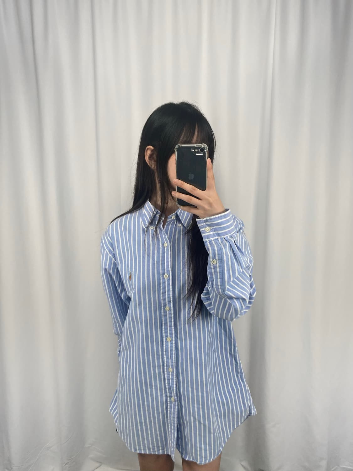 폴로 블루 스트라이프 셔츠 상품이미지3