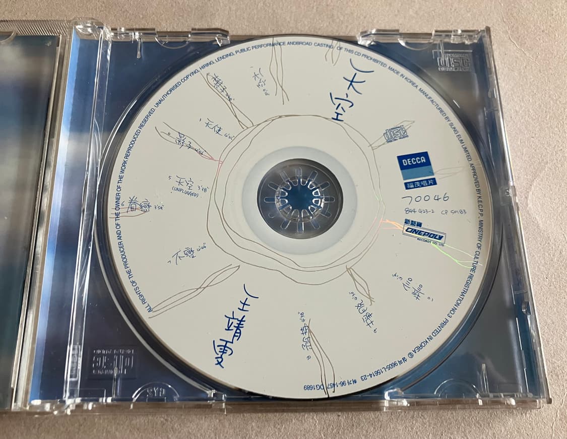 90년대 왕페이 Faye Wong Sky 천공 국내 라이센스 초판 CD 상품이미지3