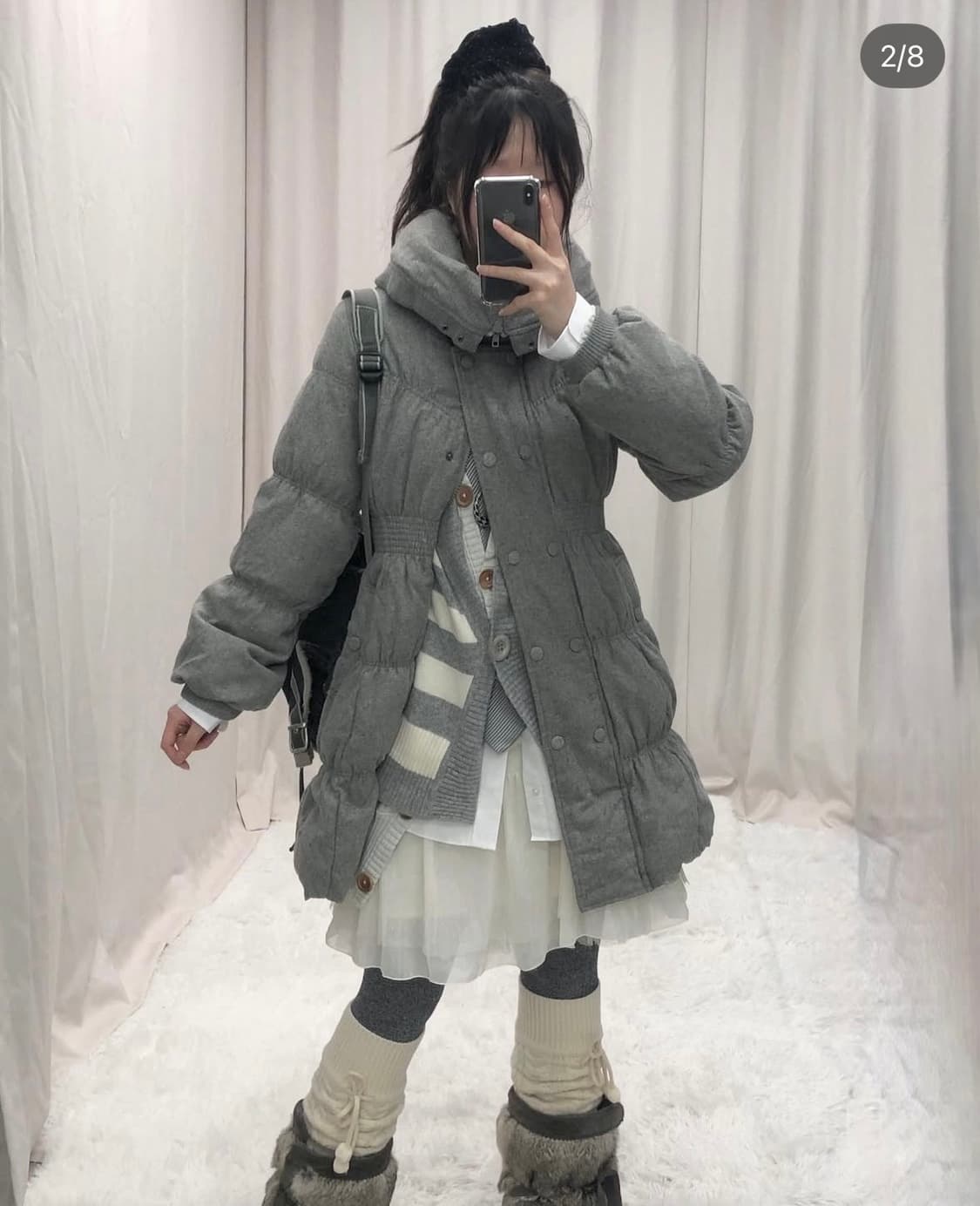 선가든파티 빈티지 코디 세트 팝니당 프레피 니혼진 미라이클립 파우닝 크루 상품이미지1