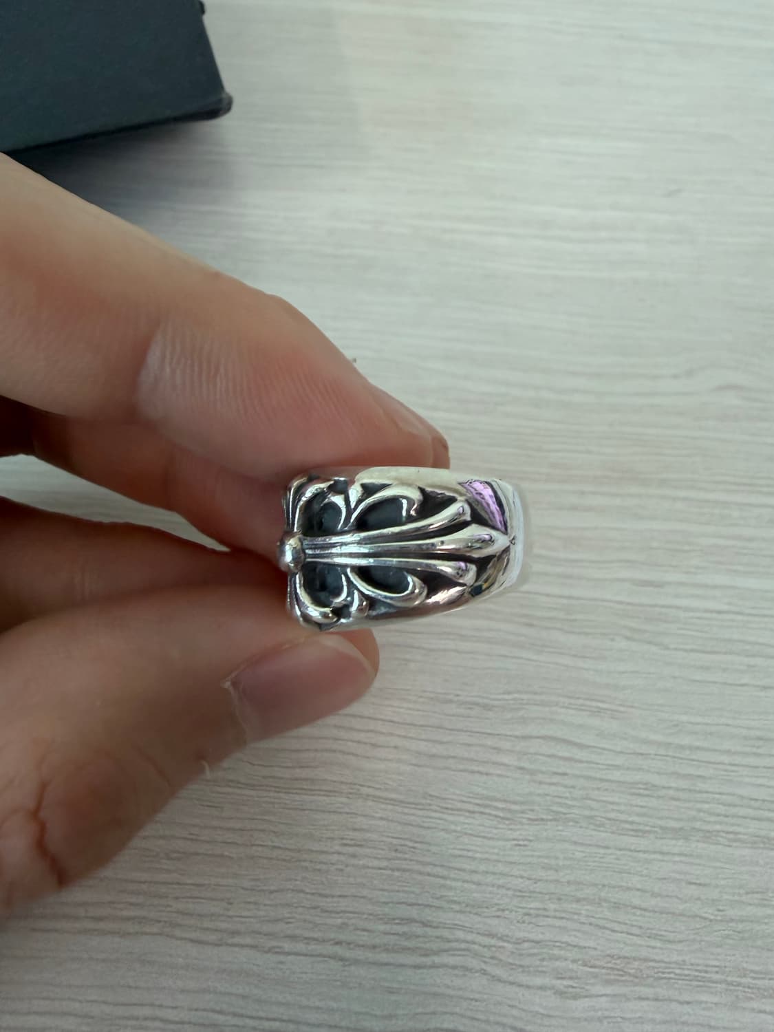 [us 6.5] 크롬하츠 플로랄 크로스 링 상품이미지4