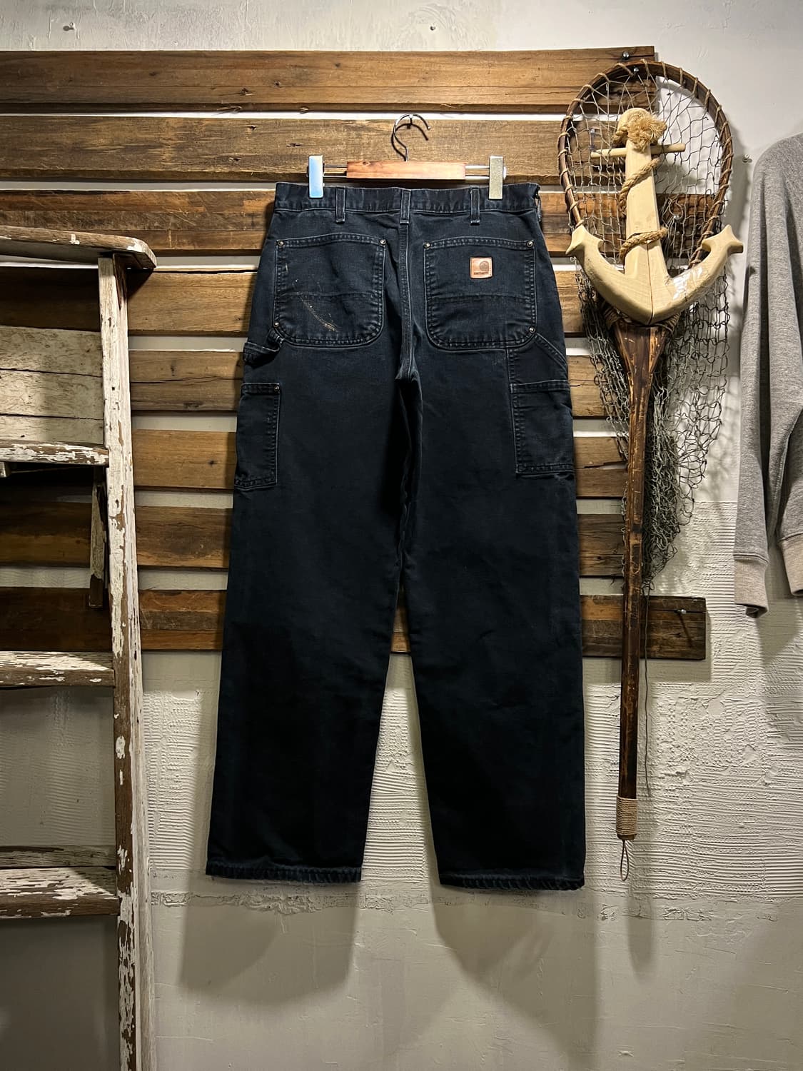 [32]칼하트 USA 빈티지 페이딩 블랙 더블니 워크 팬츠 상품이미지2