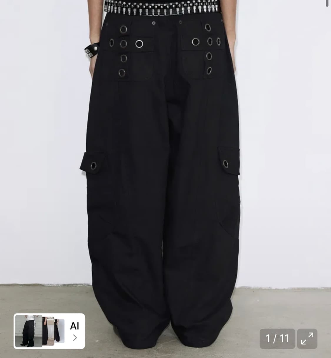 팬시클럽 크로스 포켓 카고 팬츠 (BLACK) 상품이미지1
