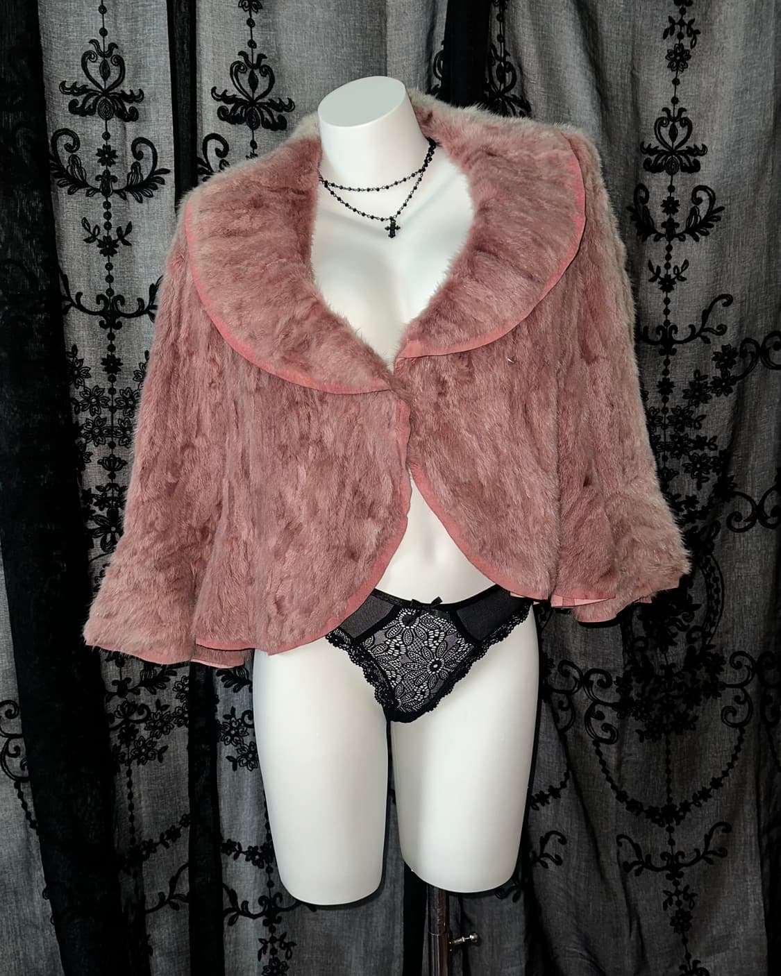 Pink mink fur jacket 상품이미지3
