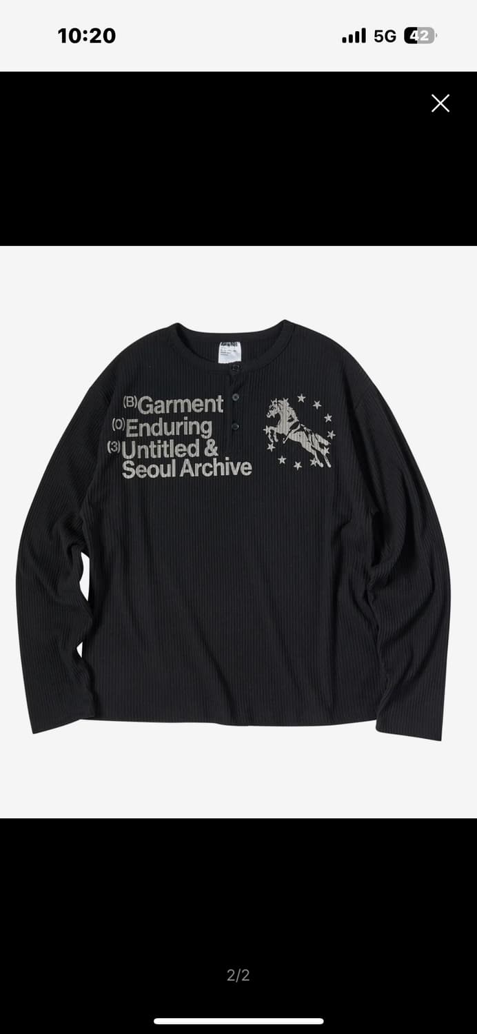 유니콘 헨리넥 롱슬리브 블랙 상품이미지2