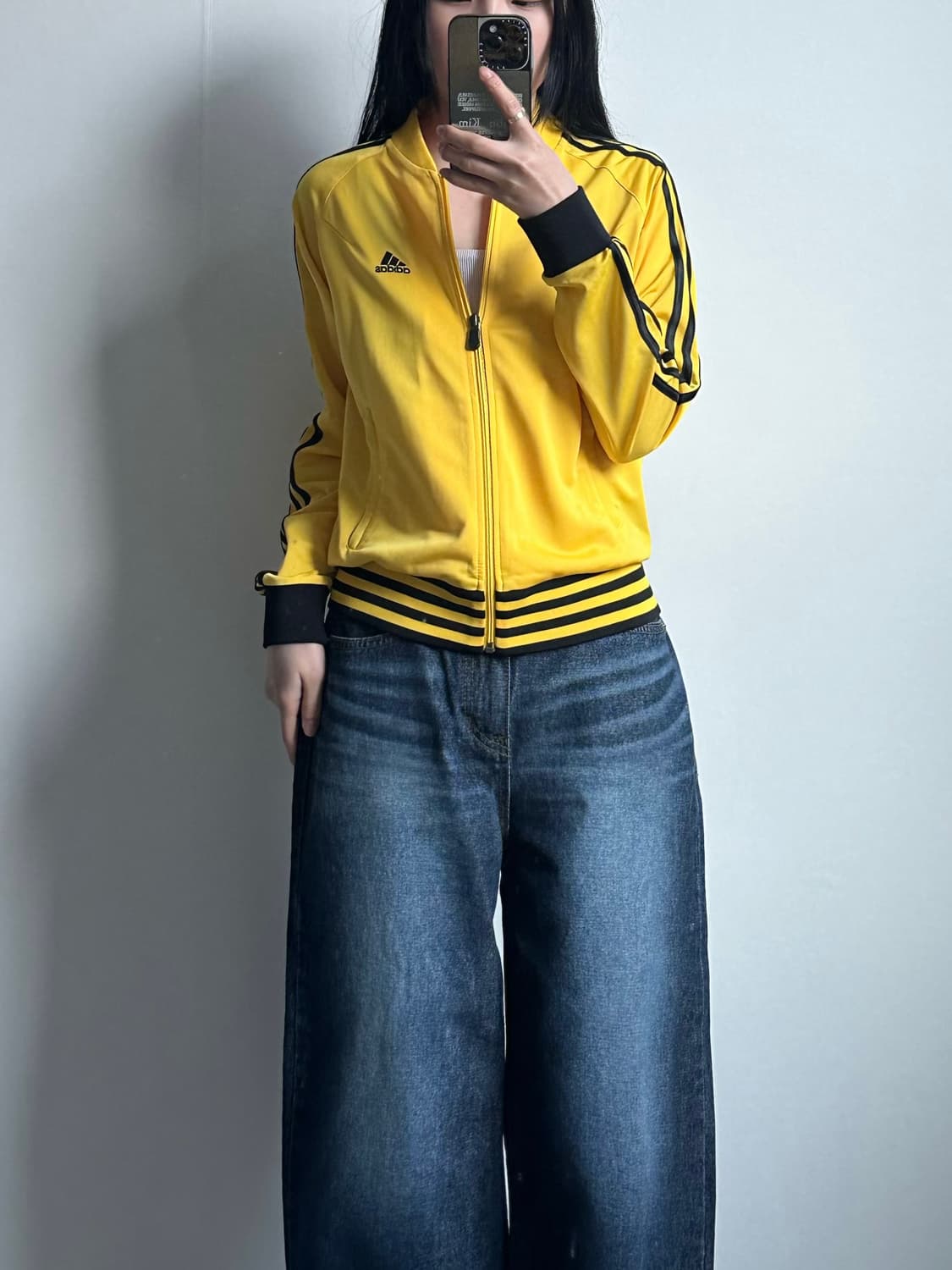 아디다스 자수로고 사이드라인 옐로우 져지 상품이미지1