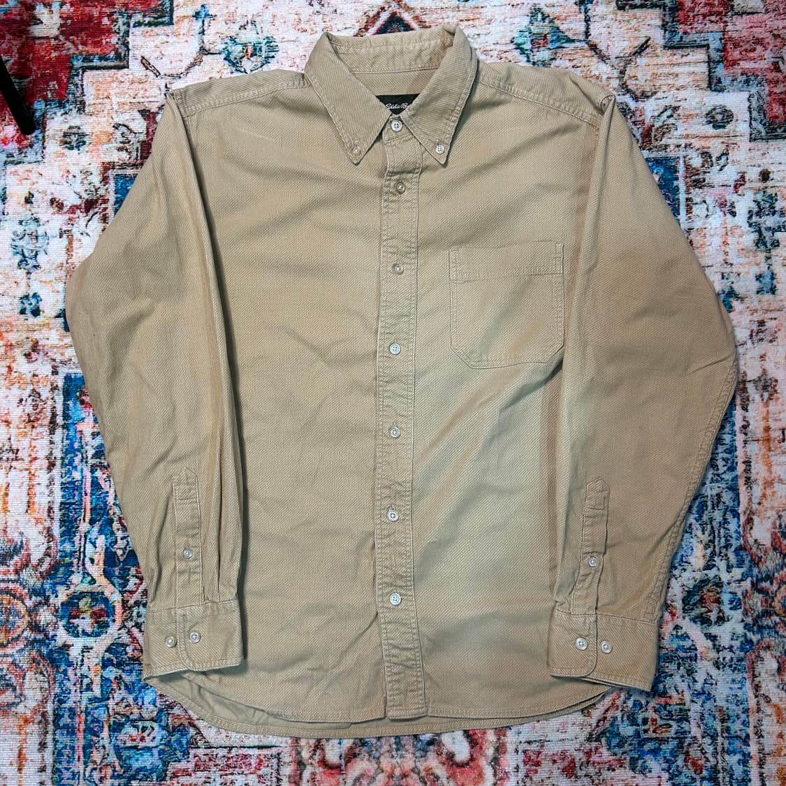 [M] 00s 에디바우어 베이지 포켓 코튼 셔츠 상품이미지1