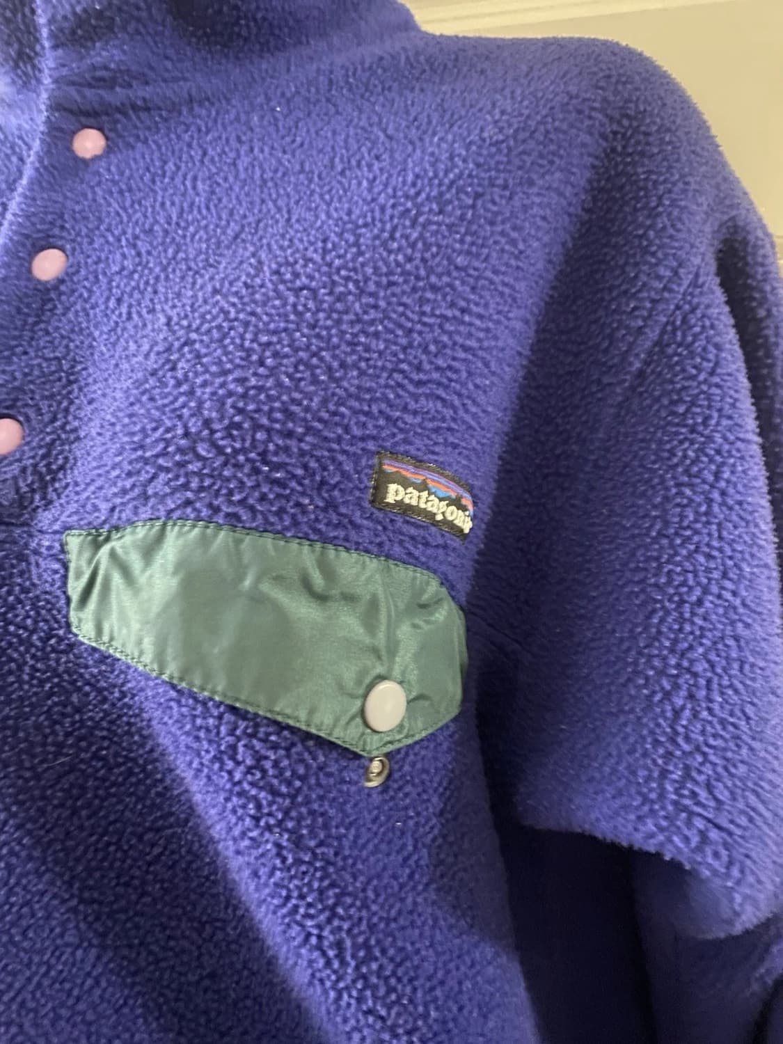 90s 파타고니아 신칠라 스냅-T 퍼플/그린 자메이카 상품이미지3