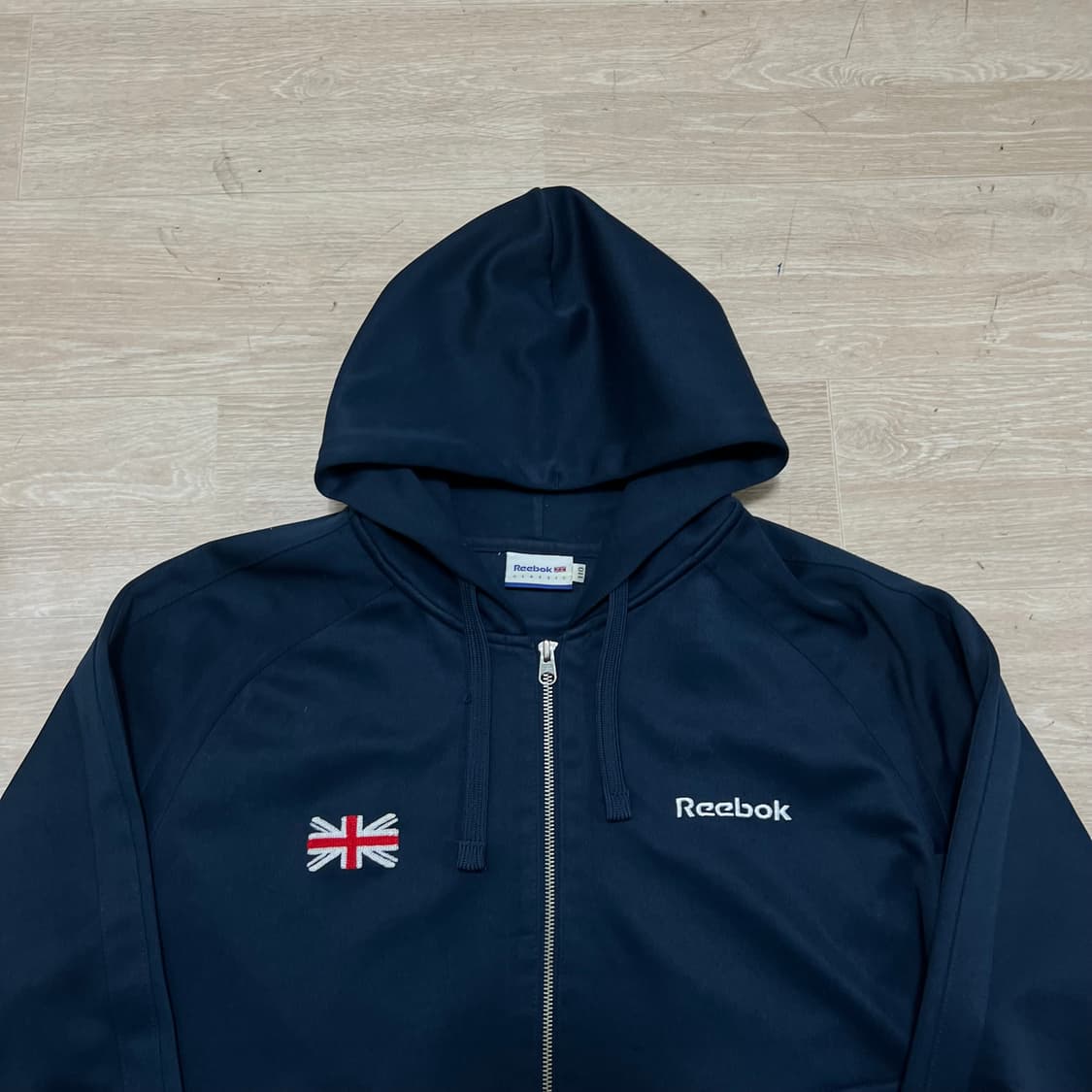 리복 클래식 잉글랜드 영국 국기 자수 후드집업 [네이비] 2XL/110 상품이미지2