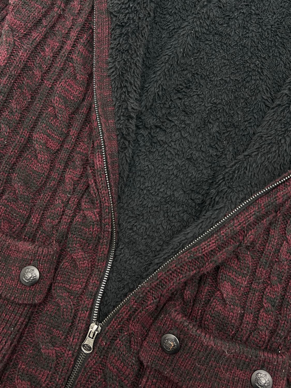 빈티지 퍼 니트 집업 상품이미지3