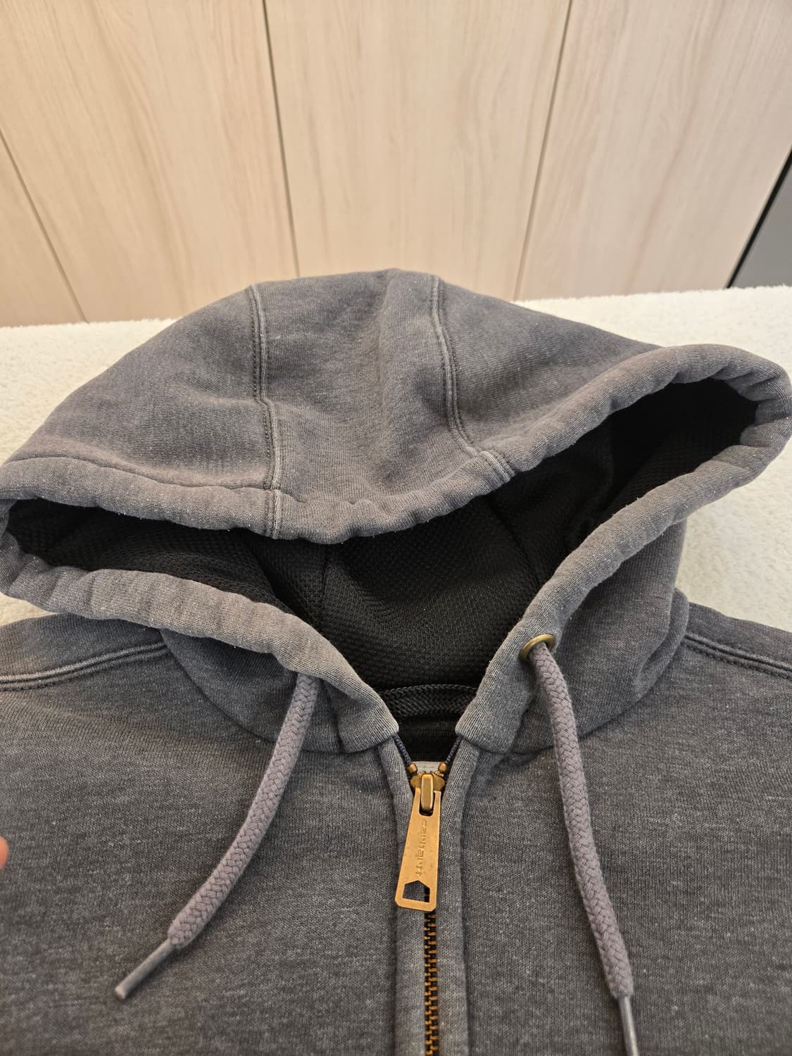 칼하트 맛있게 익은 워싱 후드집업 그레이 "써멀 후드집" M 상품이미지6