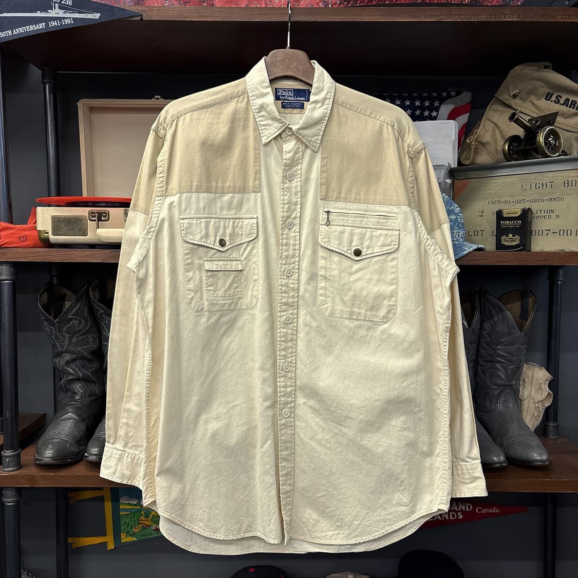 90s 폴로 랄프로렌 백컨트리 라인 유틸리티 포켓 헌팅셔츠 N1095 상품이미지1
