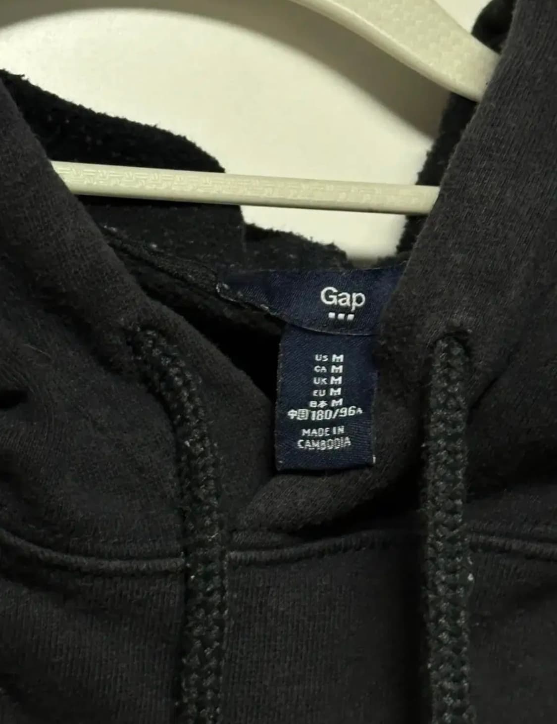 GAP 갭 검정 회색 후드티 M (실측 XL) 상품이미지3