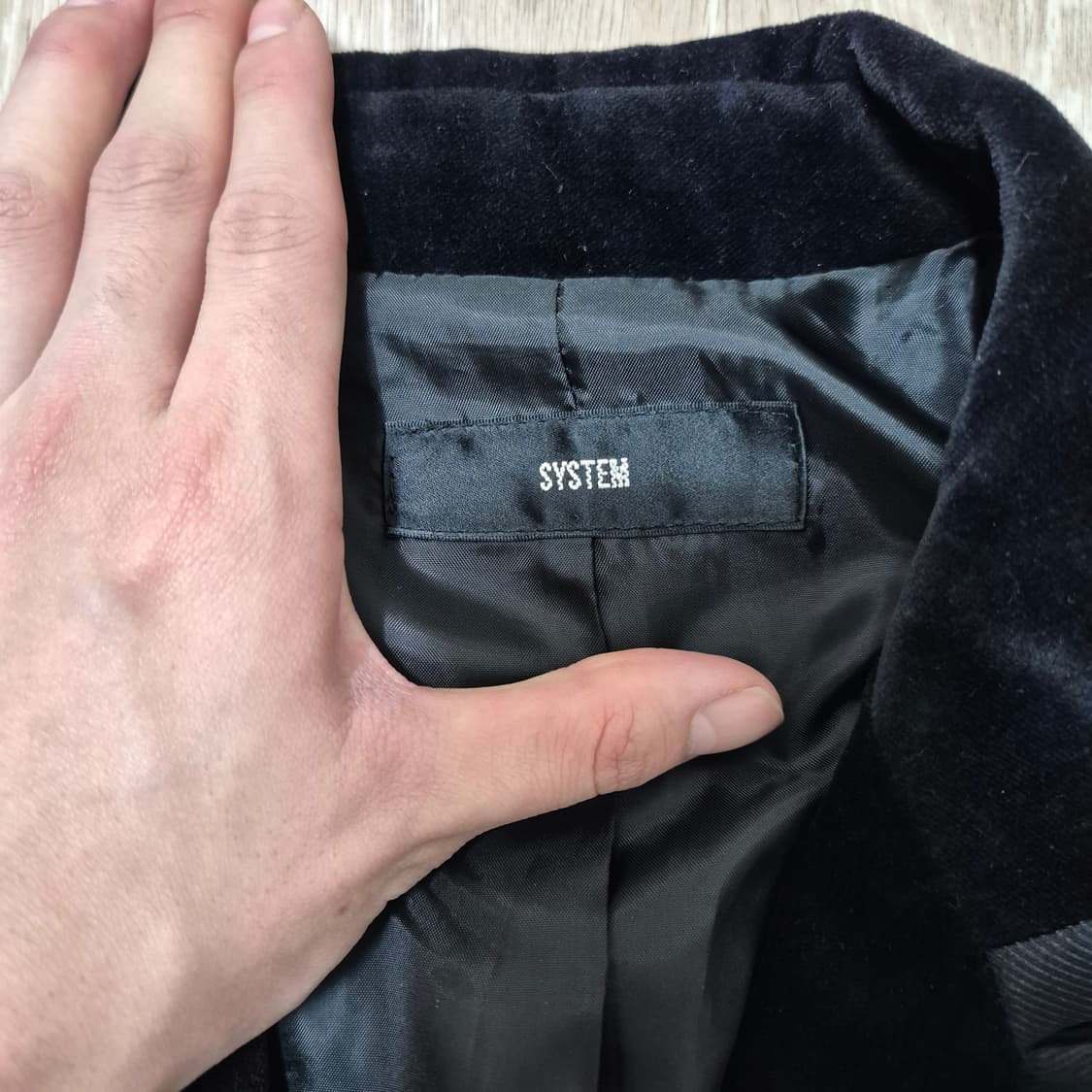 한섬 시스템 싱글 블레이저 카라 벨벳 자켓 상품이미지4