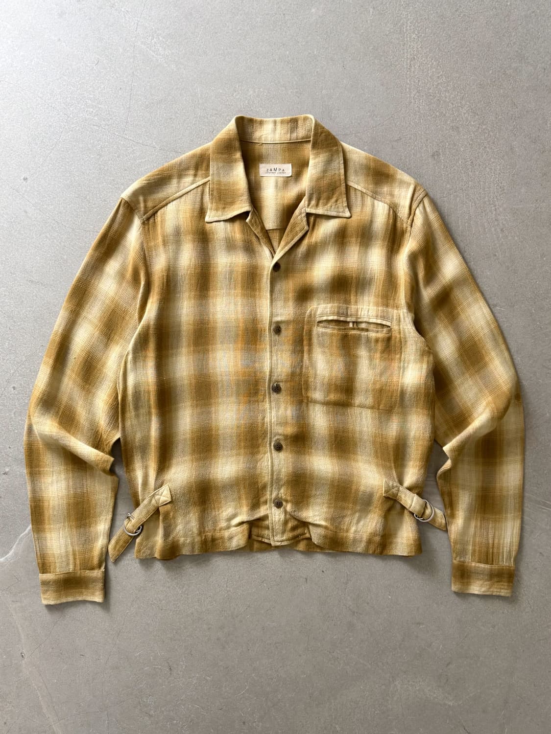 Vintage ZAMPA Rayon Linen Shirt Jacket 상품이미지2