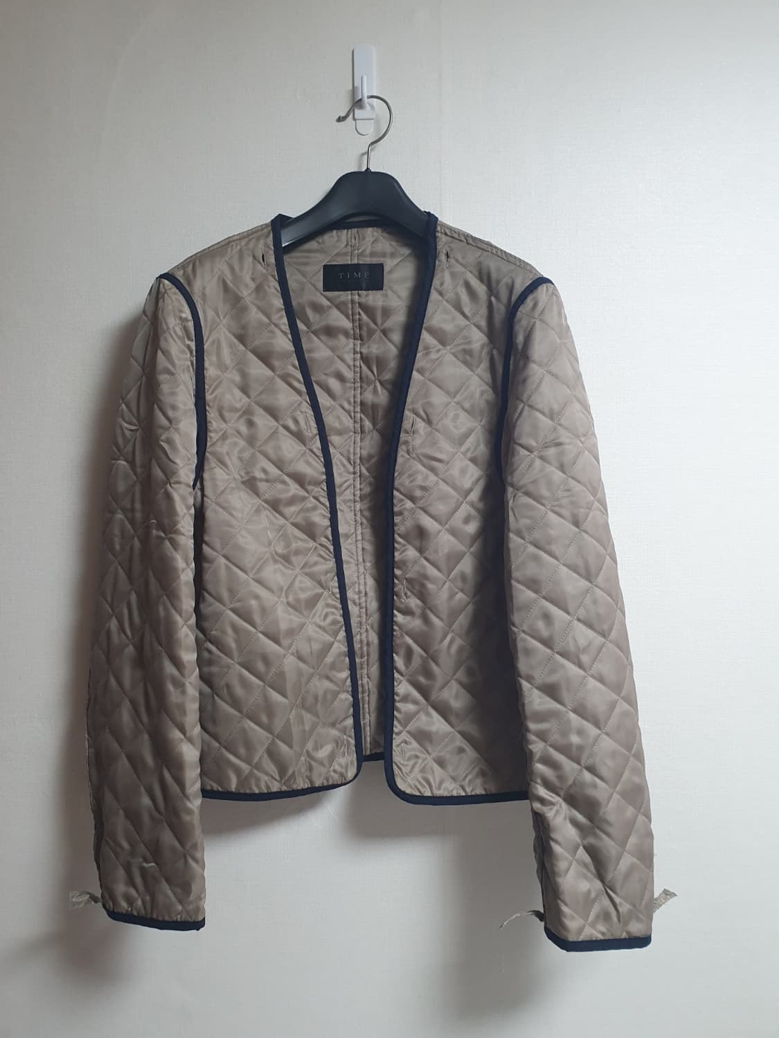 타임 TIME 딥네이비 가죽카라 탈부착 내피 싱글코트 상품이미지6