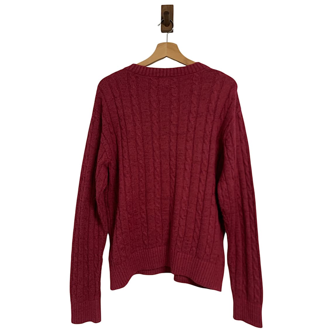 일본산 울 블렌드 케이블 니트 L 상품이미지4