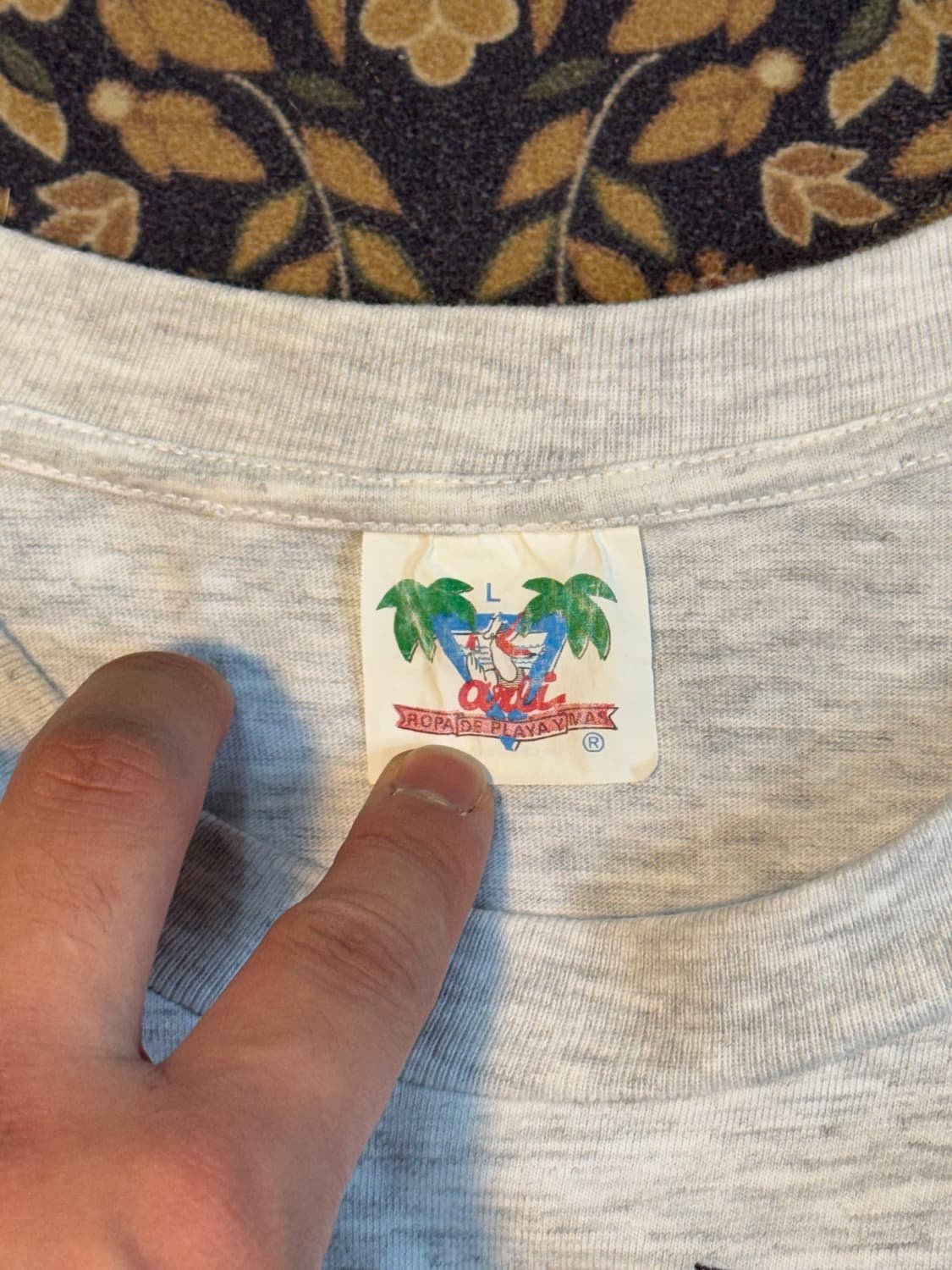 90s 빈티지 샤크 올프린팅 멜란지 티셔츠 상품이미지5