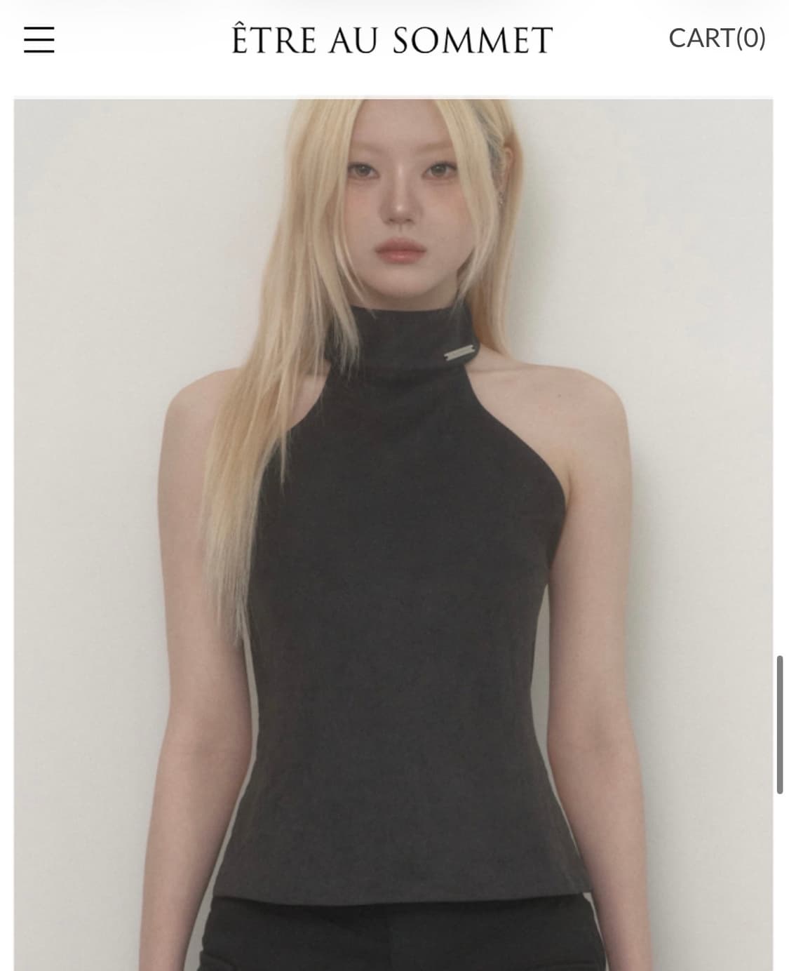 에트오소메 Back Big-belt Halter Top (Black) 상품이미지1