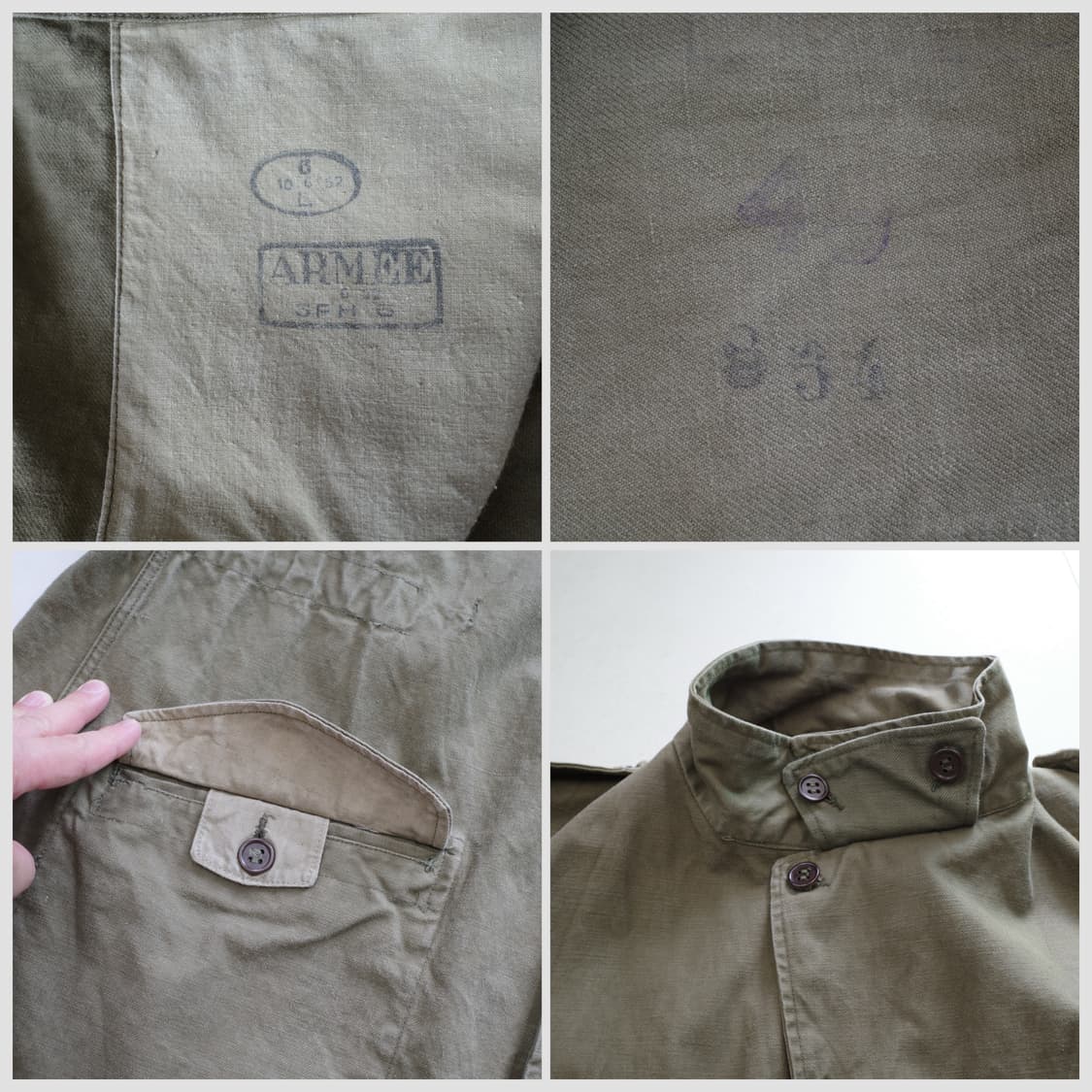 60s 오리지널 프랑스군 M47 필드 자켓 상품이미지3