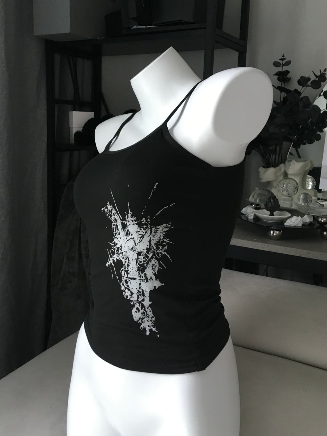 ༒ black and white printed sleeveless 상품이미지2