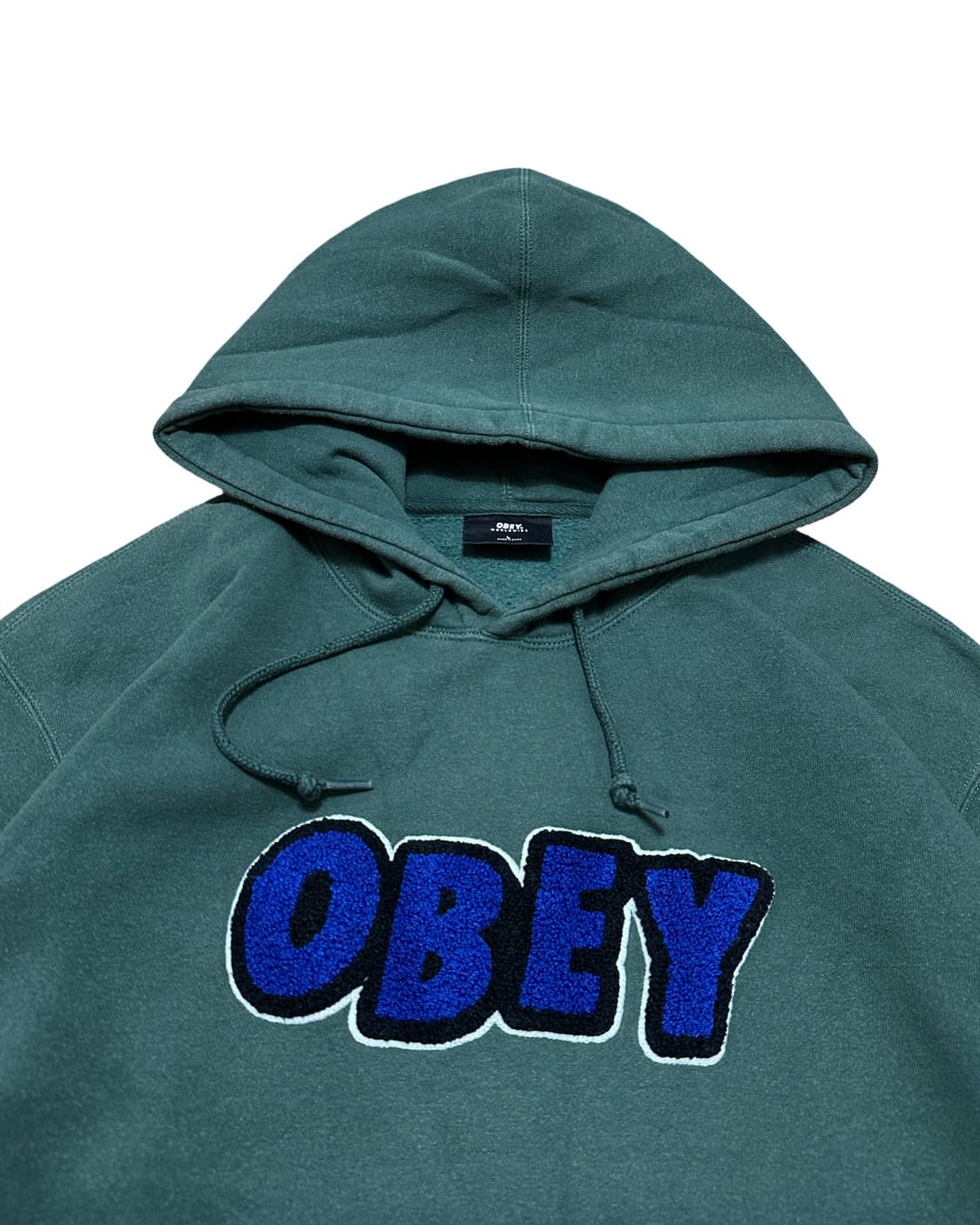 OBEY 오베이 뽀글로고 그린 후드티 상품이미지3