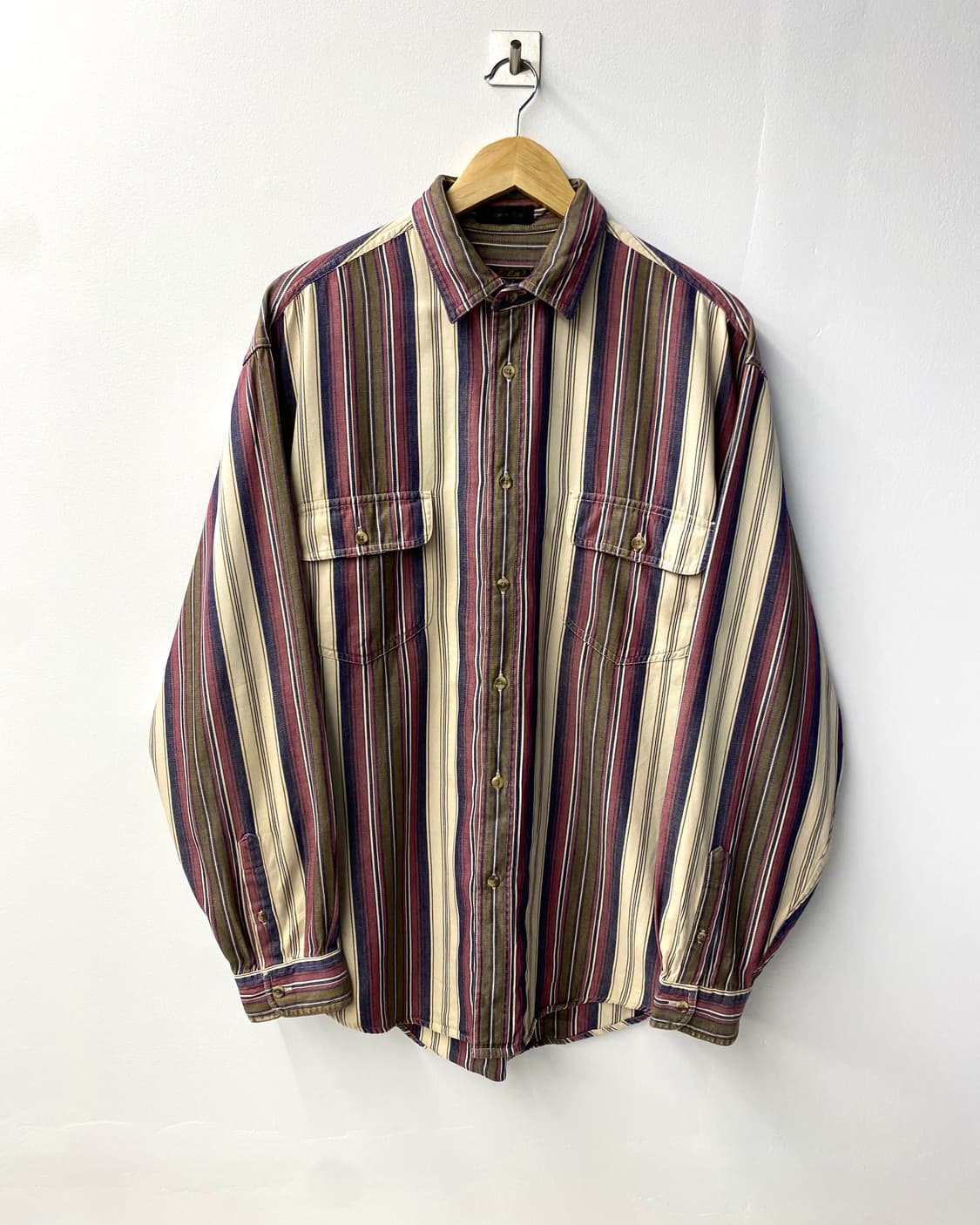 [L] 90s Eddie Bauer 에디바우어 스트라이프 트윌코튼 셔츠 상품이미지1