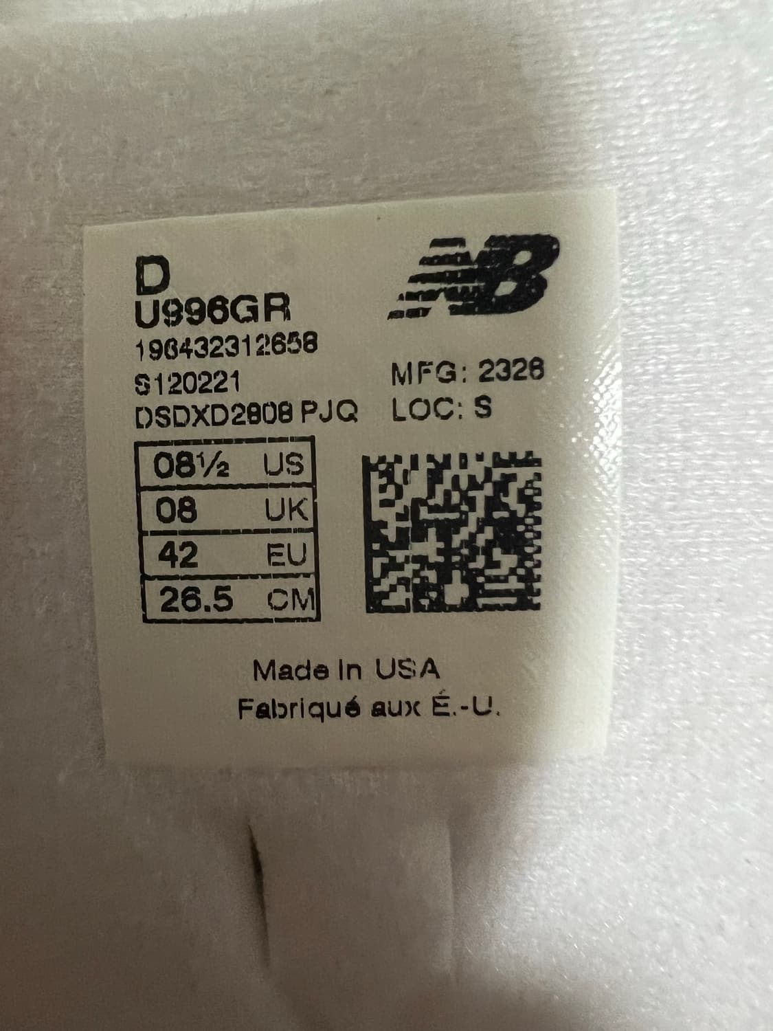 뉴발란스 996 (메이드 라인) 265 팝니다 상품이미지6