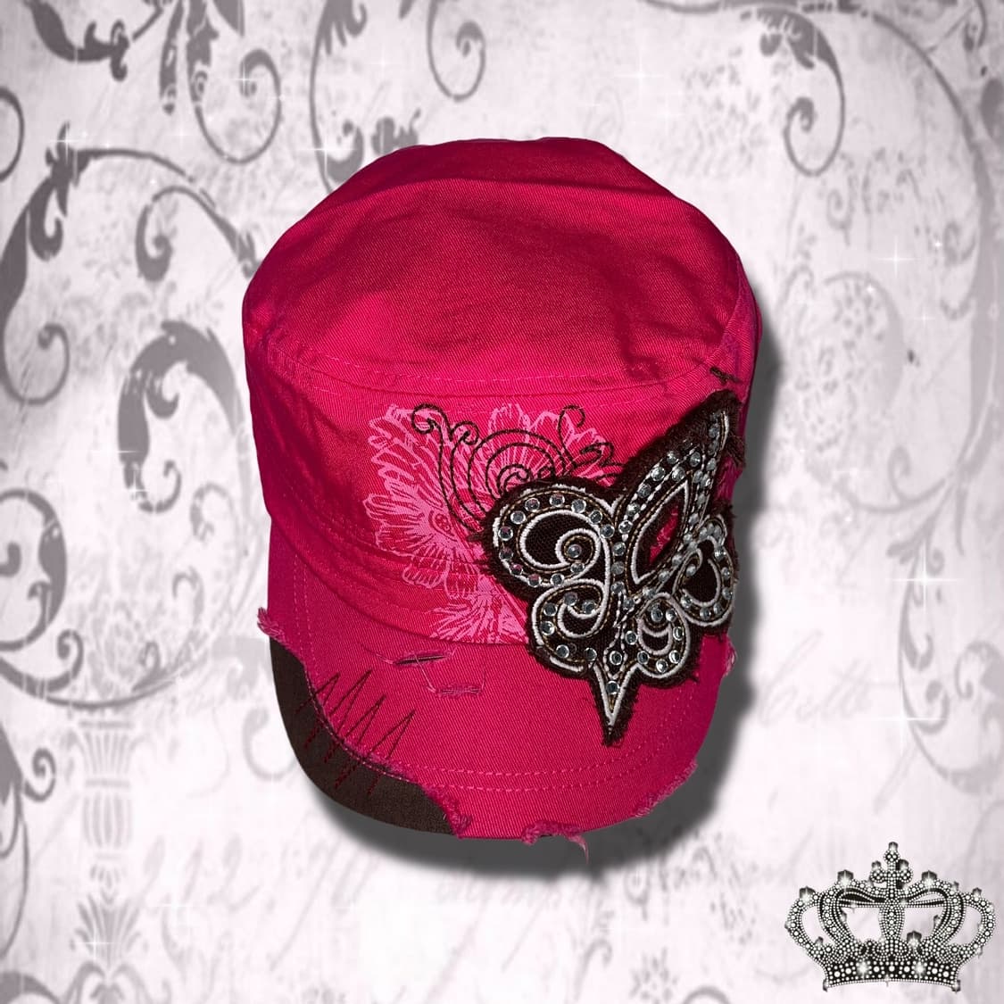 Hot pink y2k bead damage cap   상품이미지2