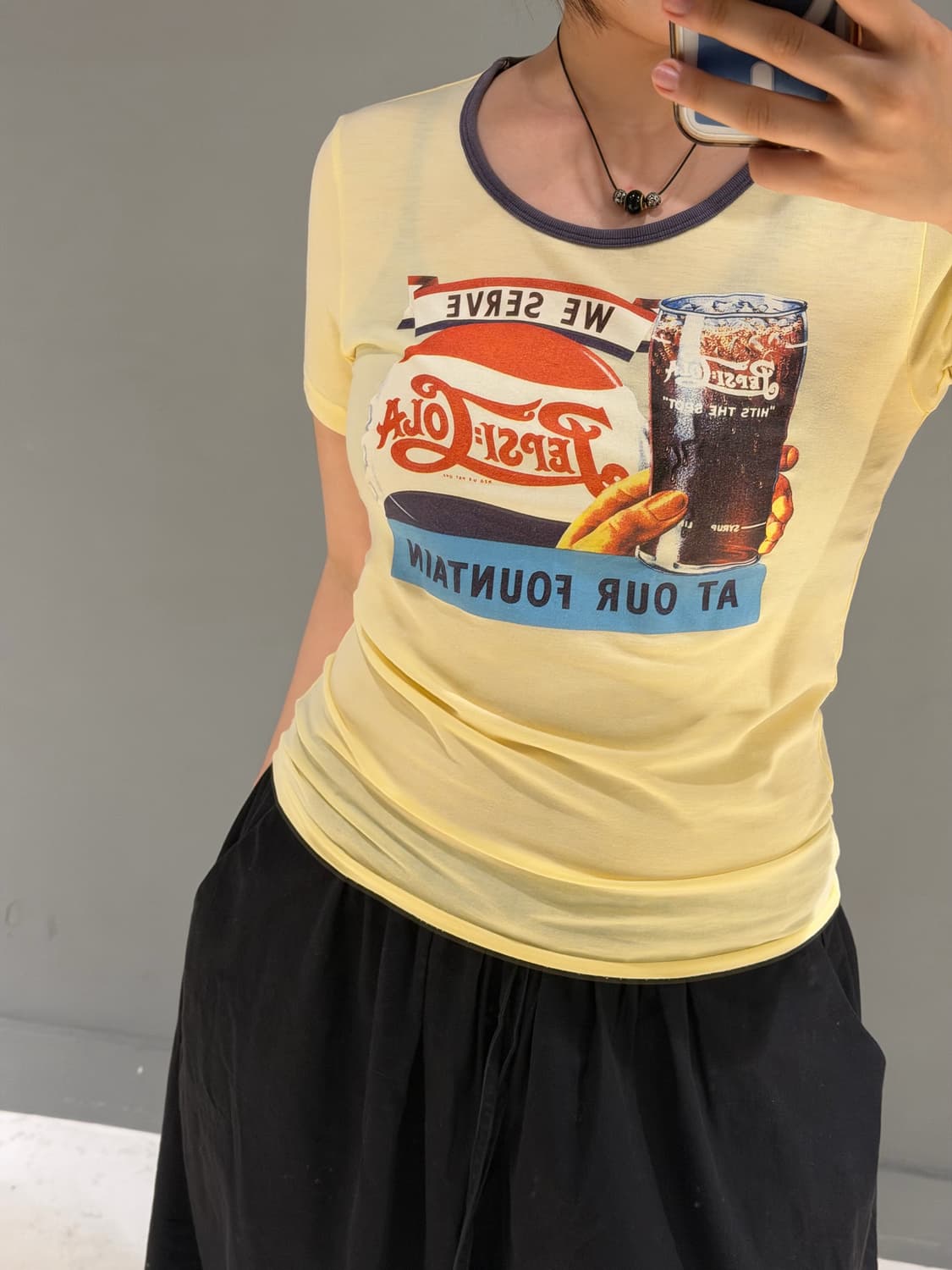 Pepsi printing detail yellow t-shirt 상품이미지3