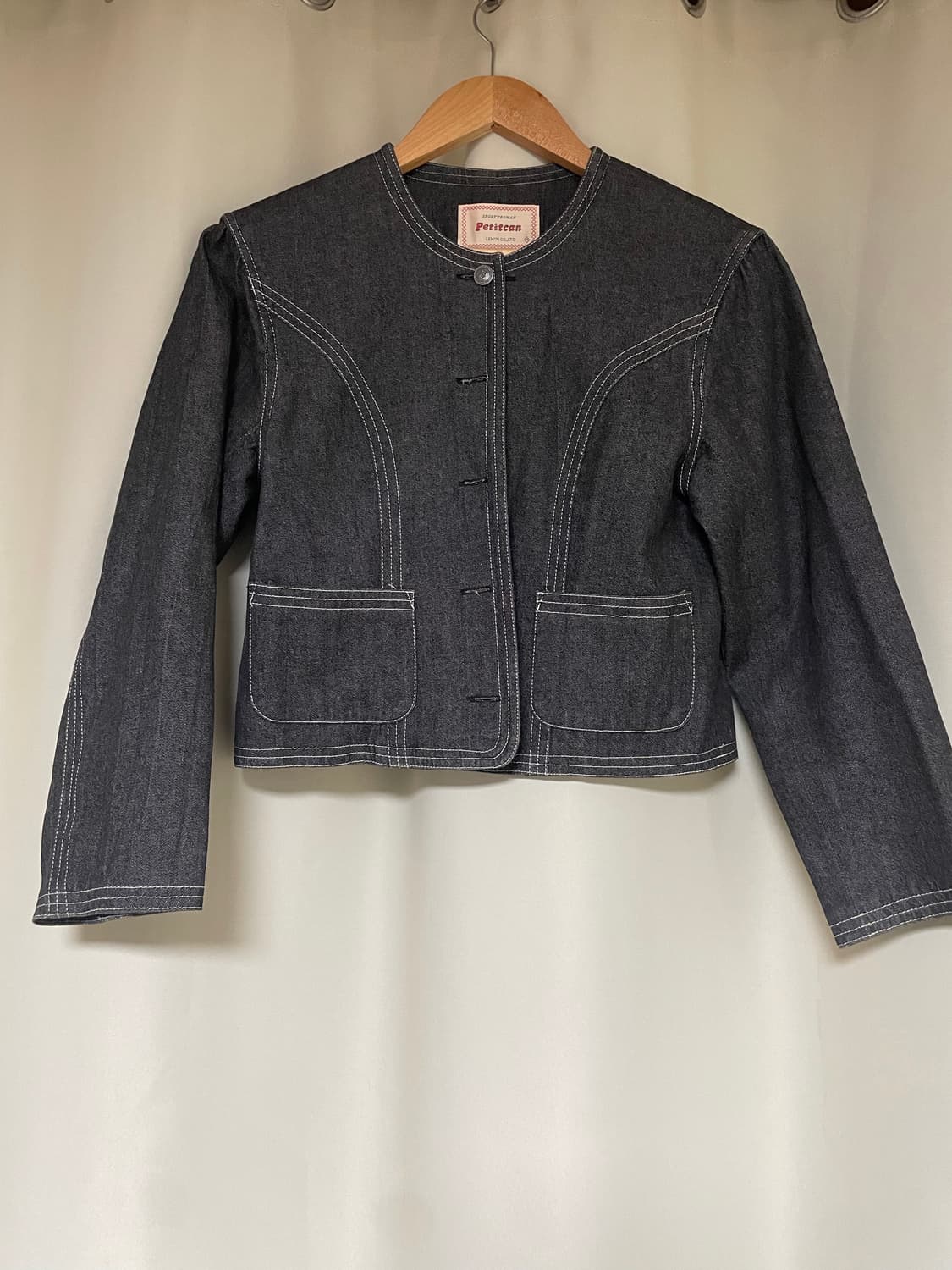 크루빈티지 투버튼 흑청 데님 자켓 상품이미지2