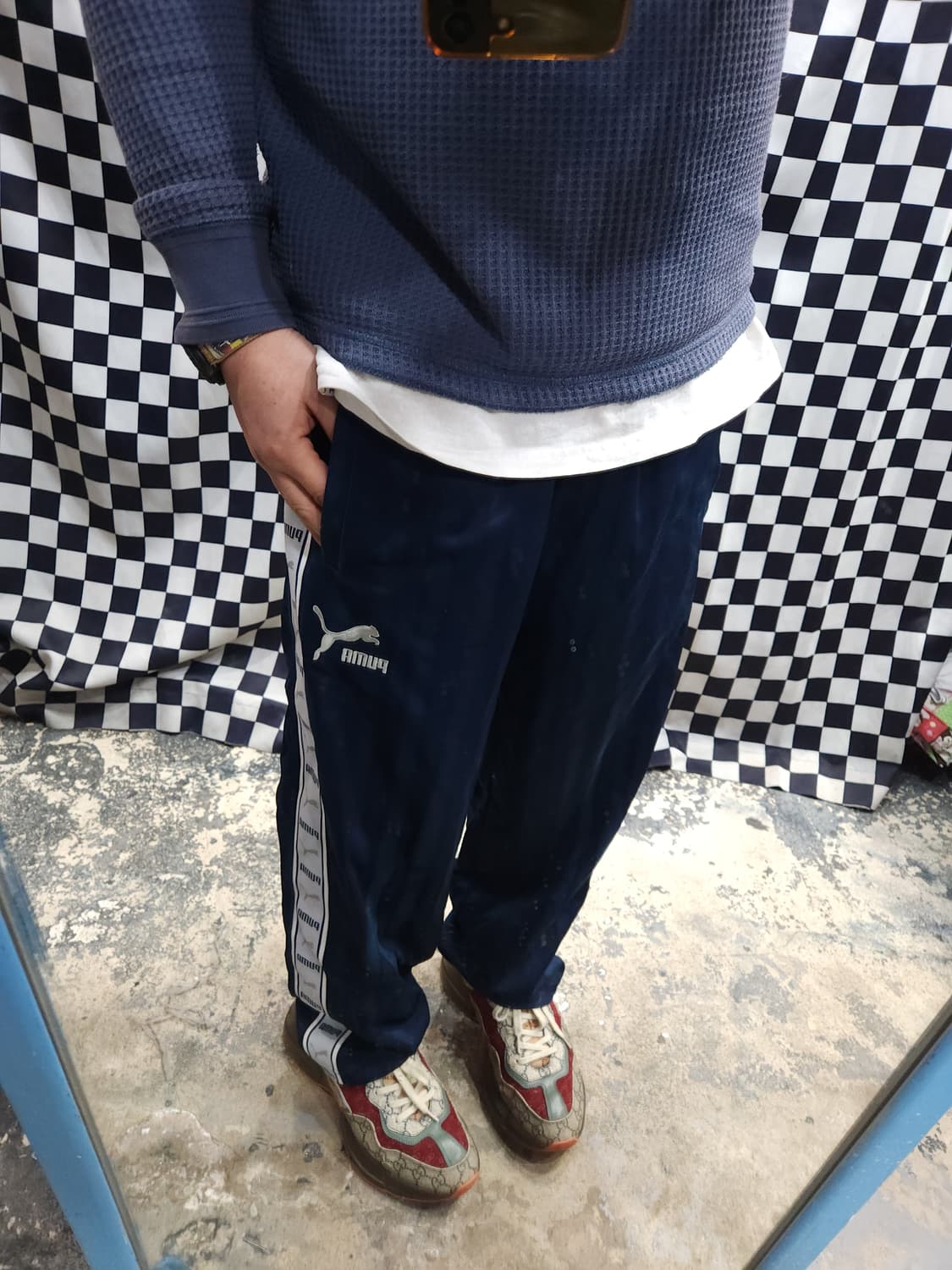 푸마 사이드라인 트레이닝 팬츠 일본판 네이비/그레이

 상품이미지9