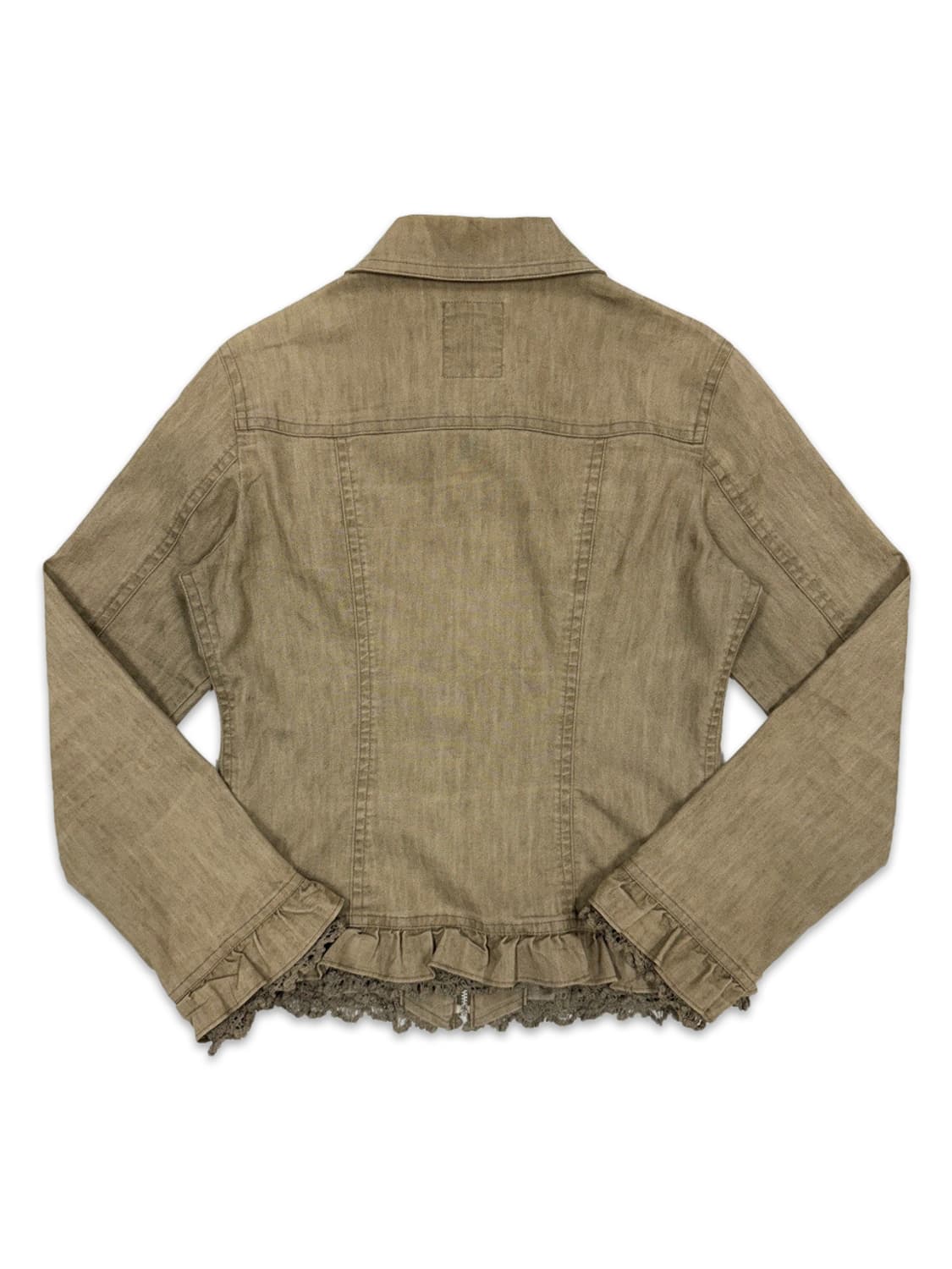 빈티지 L'est rose 라이트 카키 브라운 모리 레이스 집업 자켓 상품이미지5