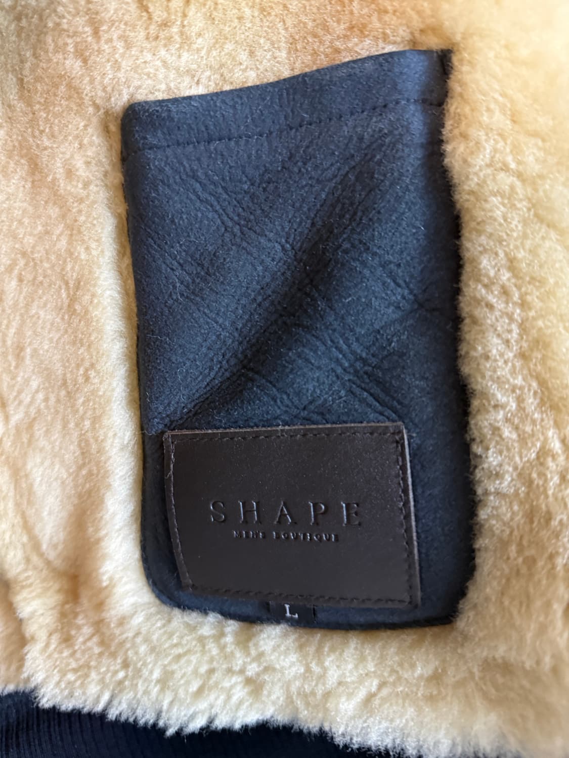 쉐입부티크 레더 시어링 봄버 자켓 상품이미지7