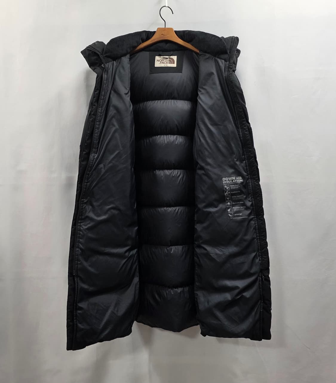 0734 [노스페이스] 롱패딩 95(M) / 다운80 충전  블랙 공용 상품이미지5