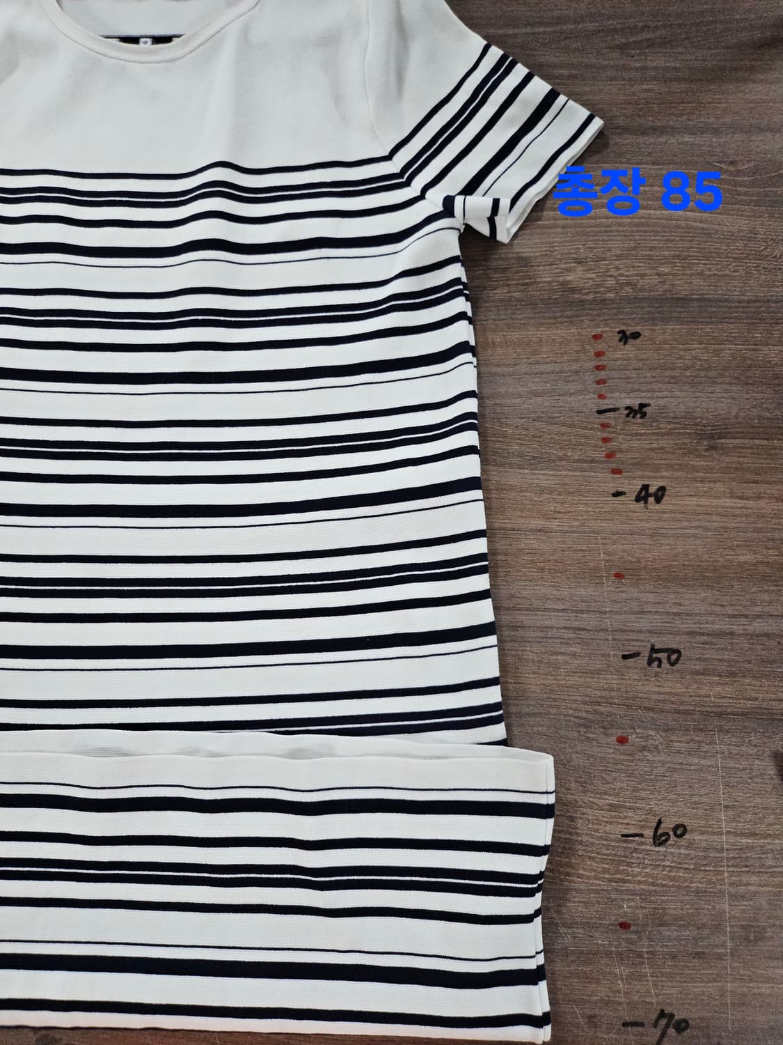 ZARA 자라 스트라이프 반팔 원피스 M 상품이미지4