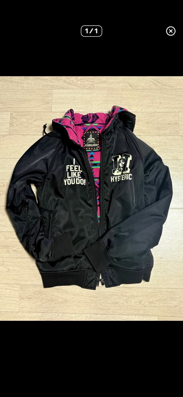 히스테릭 글래머 플리스안감 후드집업 상품이미지1