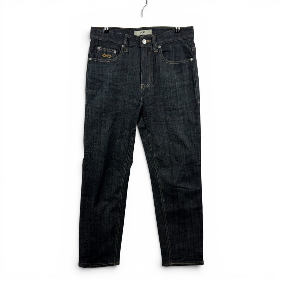 (30) 플랙 슬림핏 흑청 데님 팬츠 상품이미지1