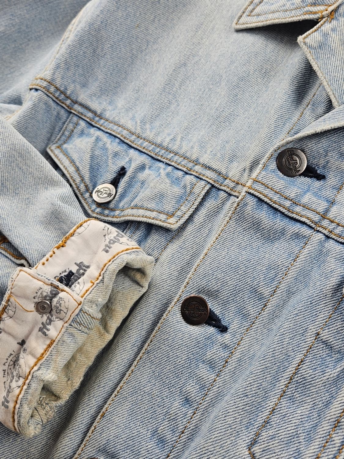 하드락카페 자수 백로고 데님 트러커 자켓 ( L ) / 9408 상품이미지8
