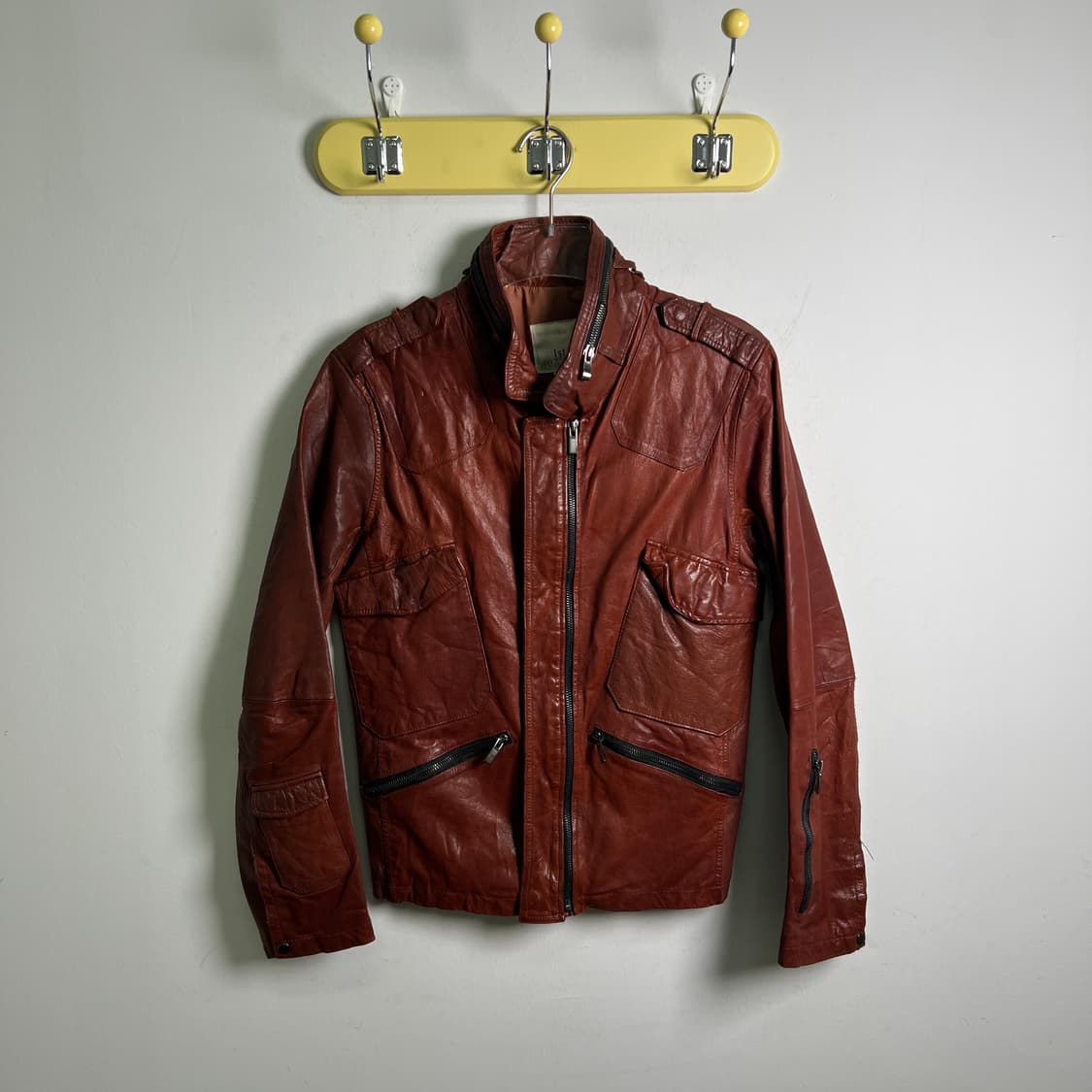 1st avenue 퍼스트 에비뉴 멀티지퍼 고트스킨 가죽 자켓 M 상품이미지1