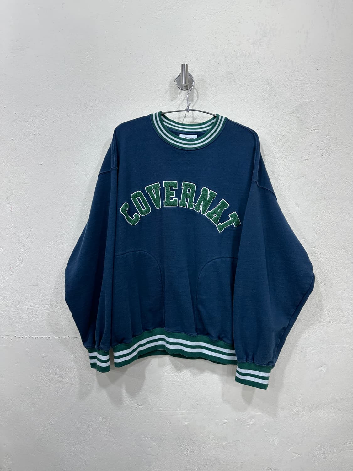 커버낫 네이비 그린 올드스쿨st 맨투맨 상품이미지1