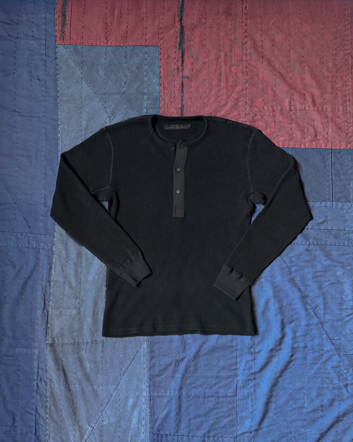 버드노트 BIRDNOTE 와플 헨리넥 롱슬리브 상품이미지1