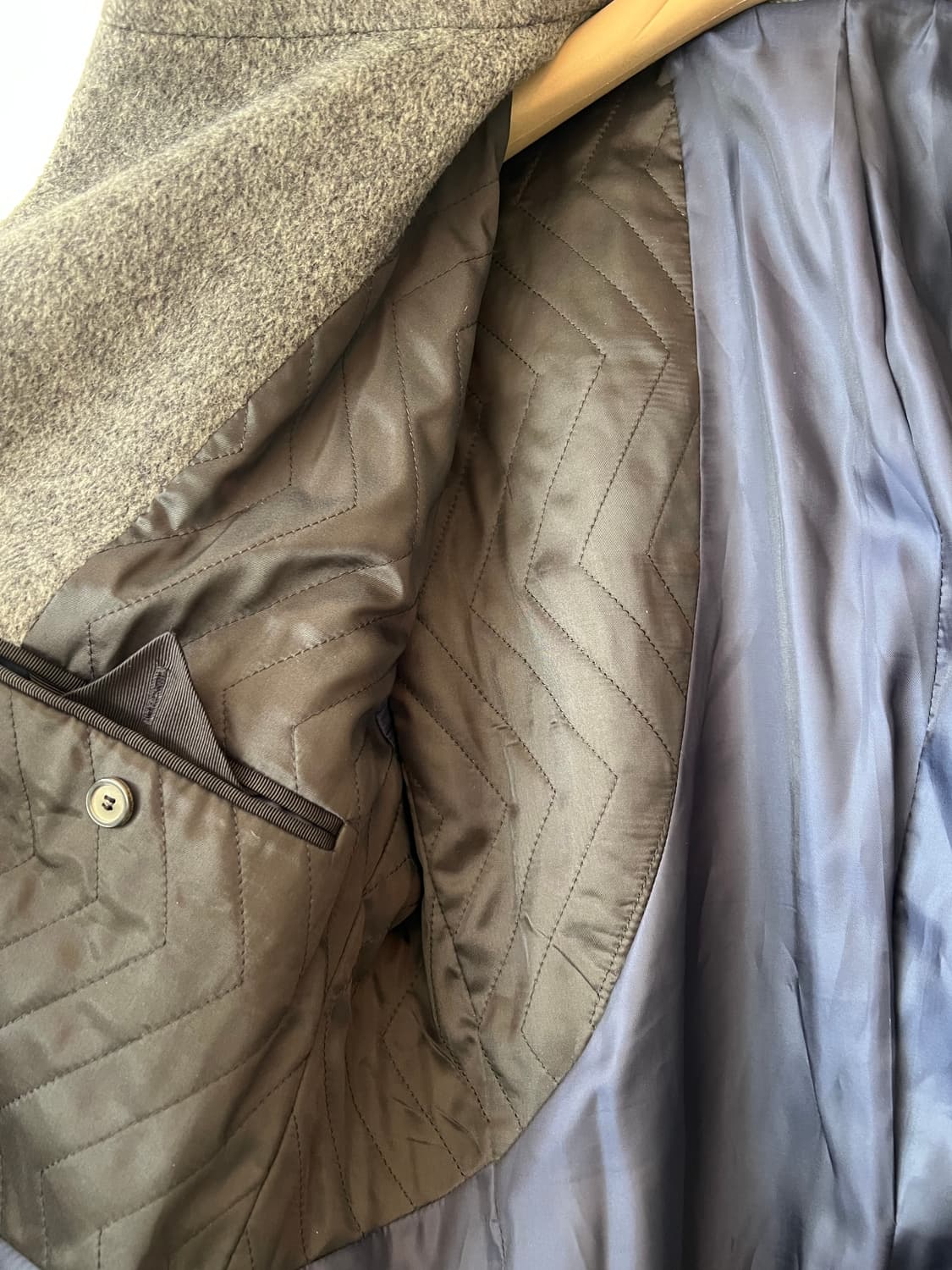 솔리드옴므 남성 그레이 울캐시미어코트 싱글하프코트 상품이미지6