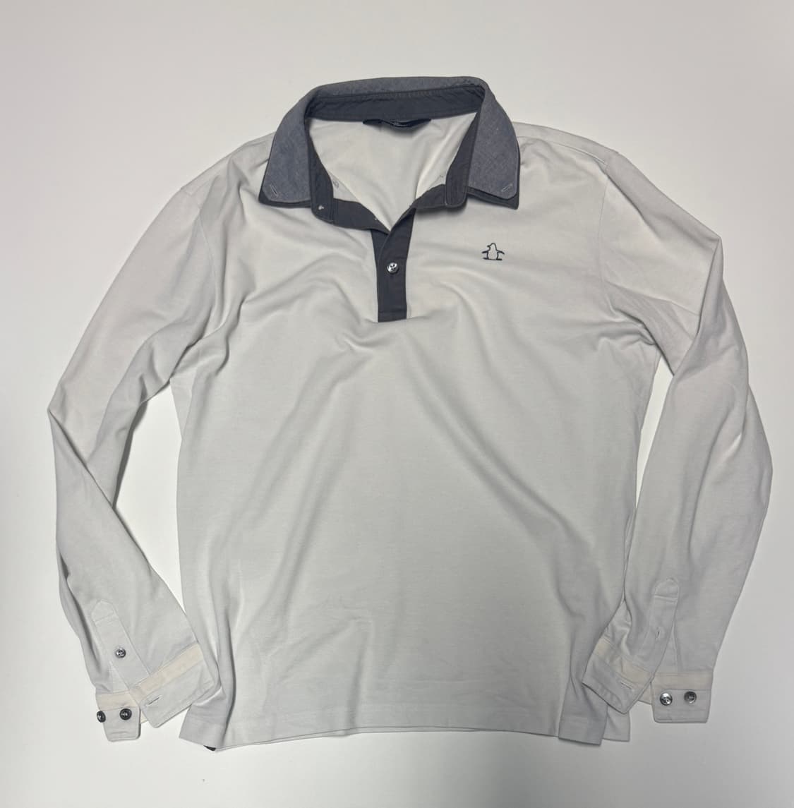 먼싱웨어 골프 화이트 긴팔 카라 티셔츠 L 상품이미지1