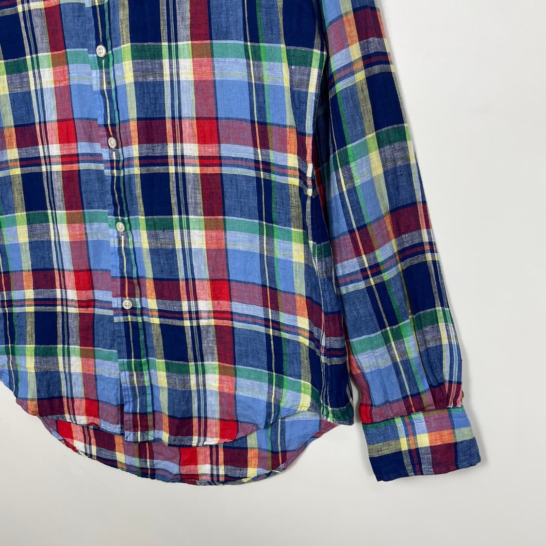 폴로 랄프로렌 린넨 마드라스 체크 셔츠 S 상품이미지4