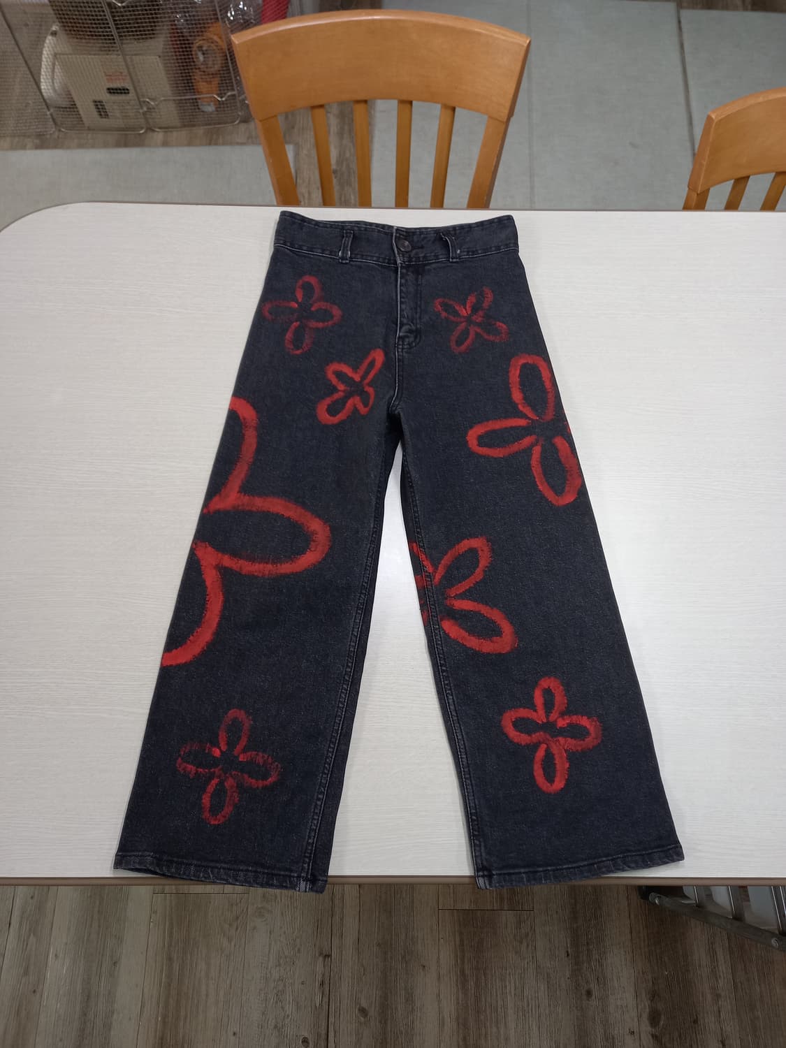 26-27 GIRLSRECIPE 스판 와이드진 블랙 26-609 상품이미지1